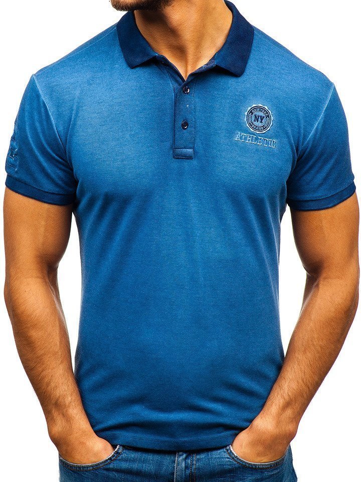 Tricou polo bărbați albastru Bolf 5773