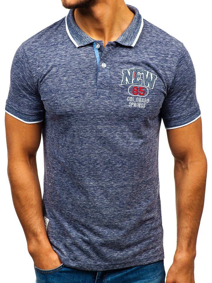 Tricou polo bărbați bleumarin Bolf 19240