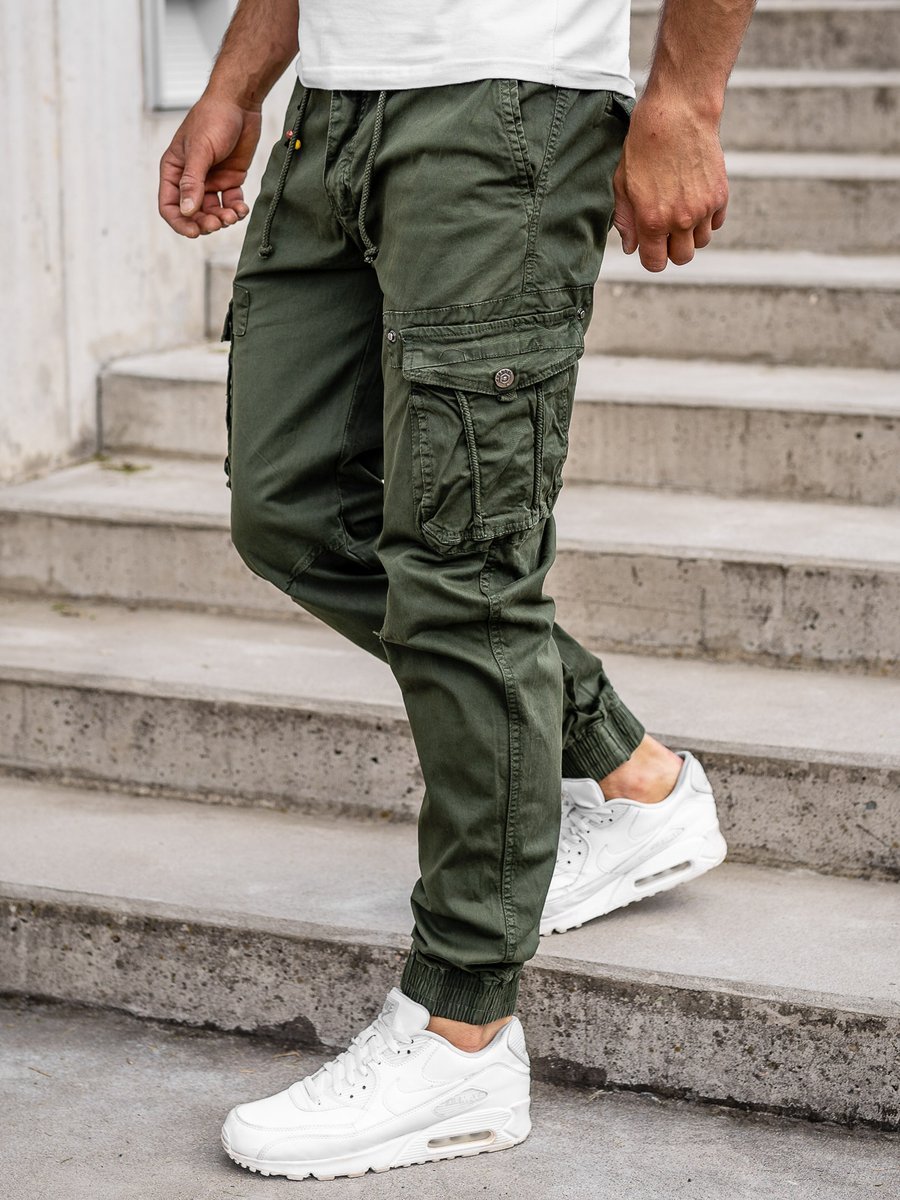 Pantaloni cargo joggers verde- închis bărbați Bolf CT6703