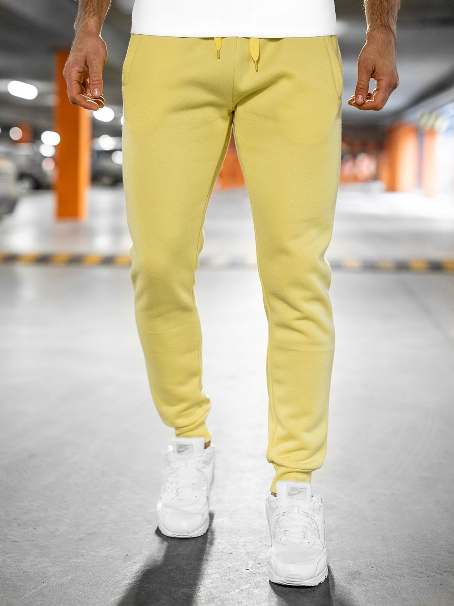 Pantaloni galben-neon de trening Bolf XW01