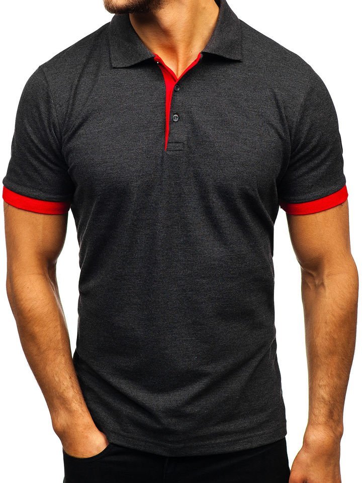 Tricou polo bărbați gri-antracit Bolf 171222-1