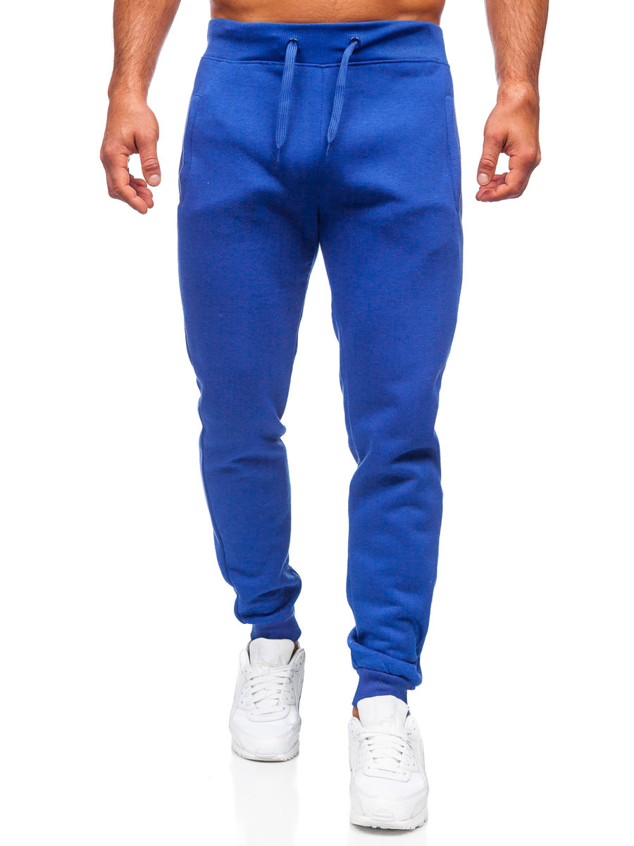 Pantaloni de trening bărbați albastru-cobalt Bolf XW01-A