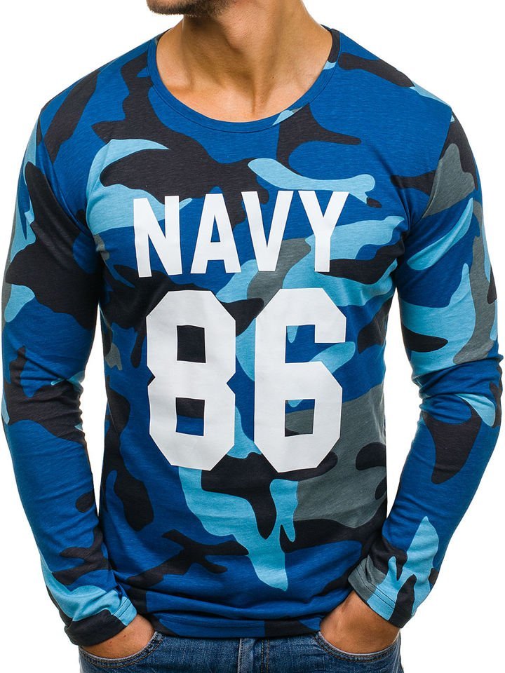 Long sleeve camuflaj cu imprimeu pentru bărbat bluemarin Bolf 1087