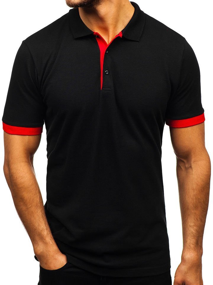 Tricou polo bărbați negru Bolf 171222-1