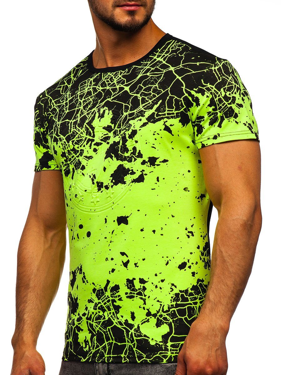 Tricou cu imprimeu verde-deschis bărbați Bolf SS11013