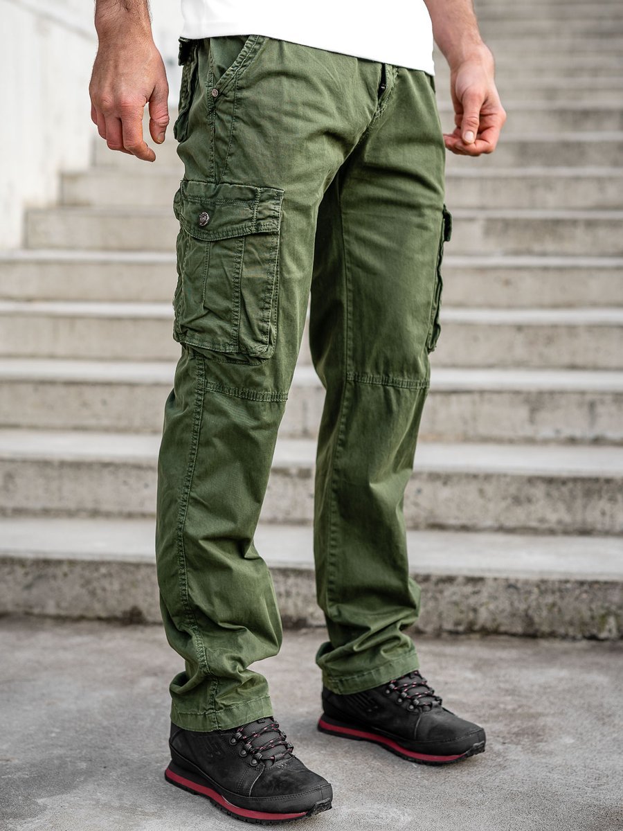 Pantaloni verzi cargo cu curea Bolf CT8906