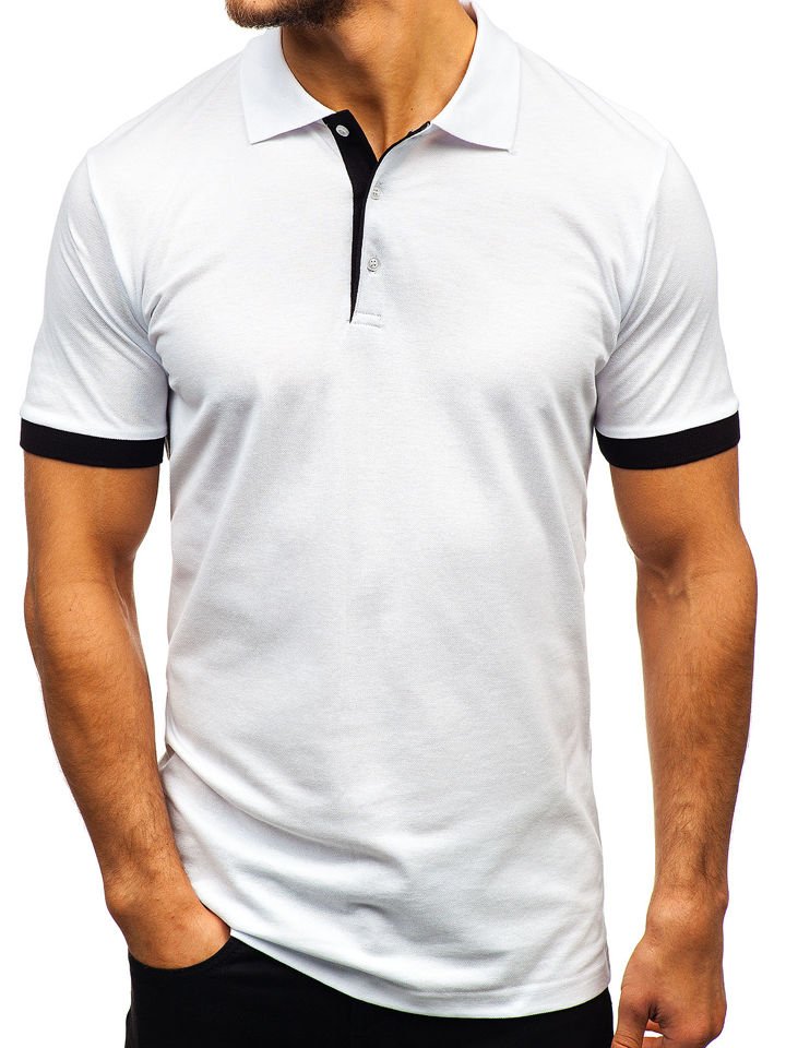 Tricou polo bărbați alb Bolf 171222-1