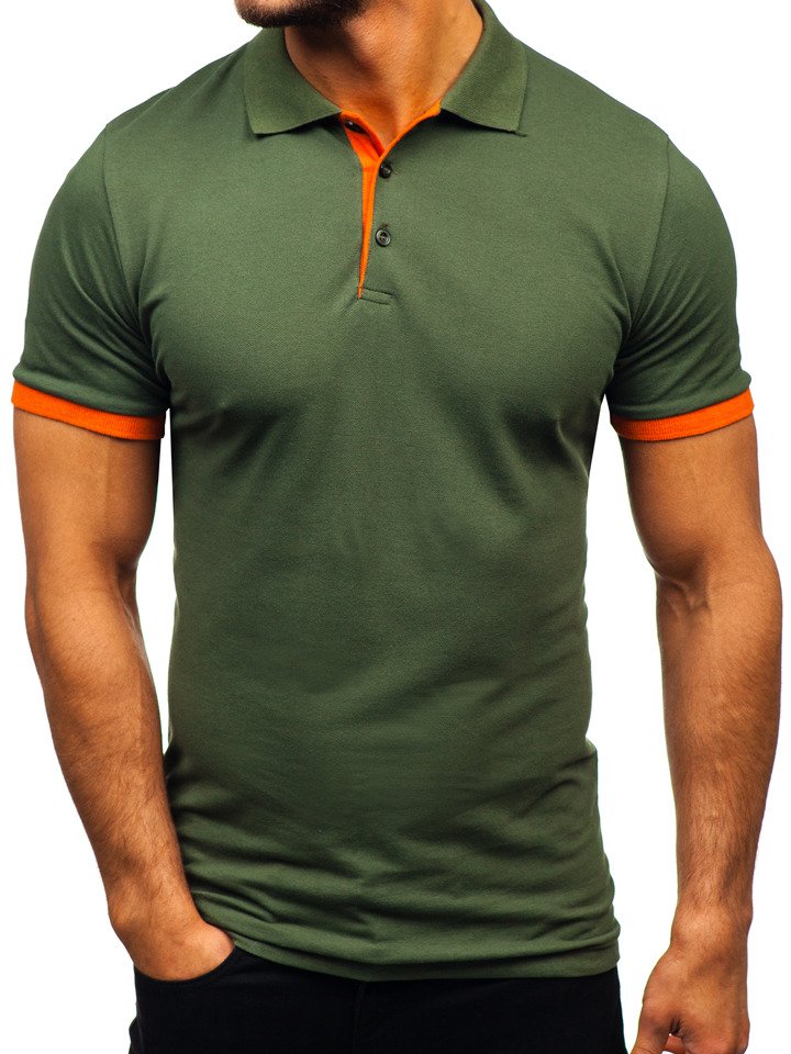 Tricou polo bărbați verde Bolf 171222-1