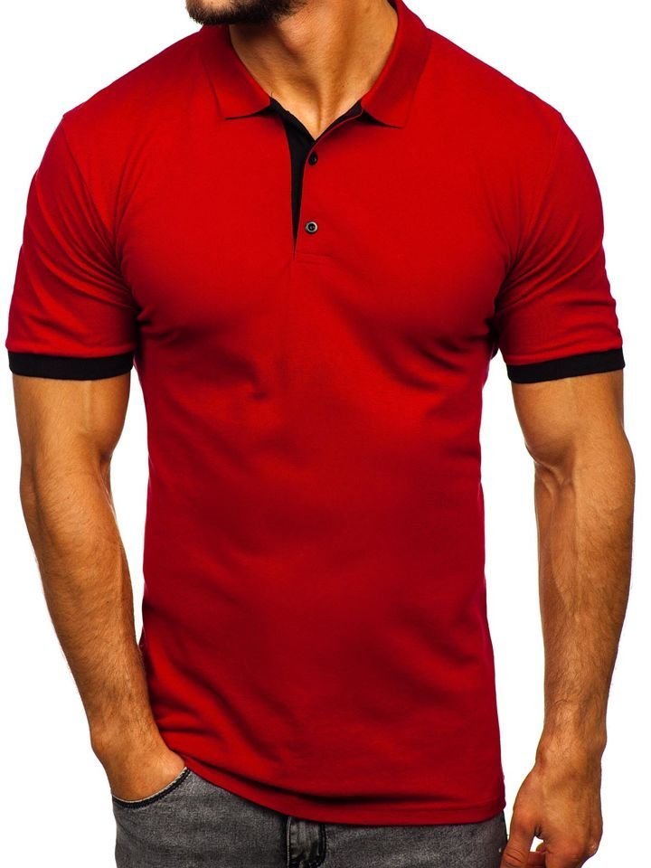 Tricou polo bărbați bordo Bolf 171222-1