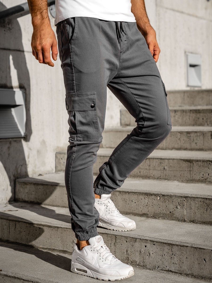 Pantaloni joggers cargo gri Bolf 0858