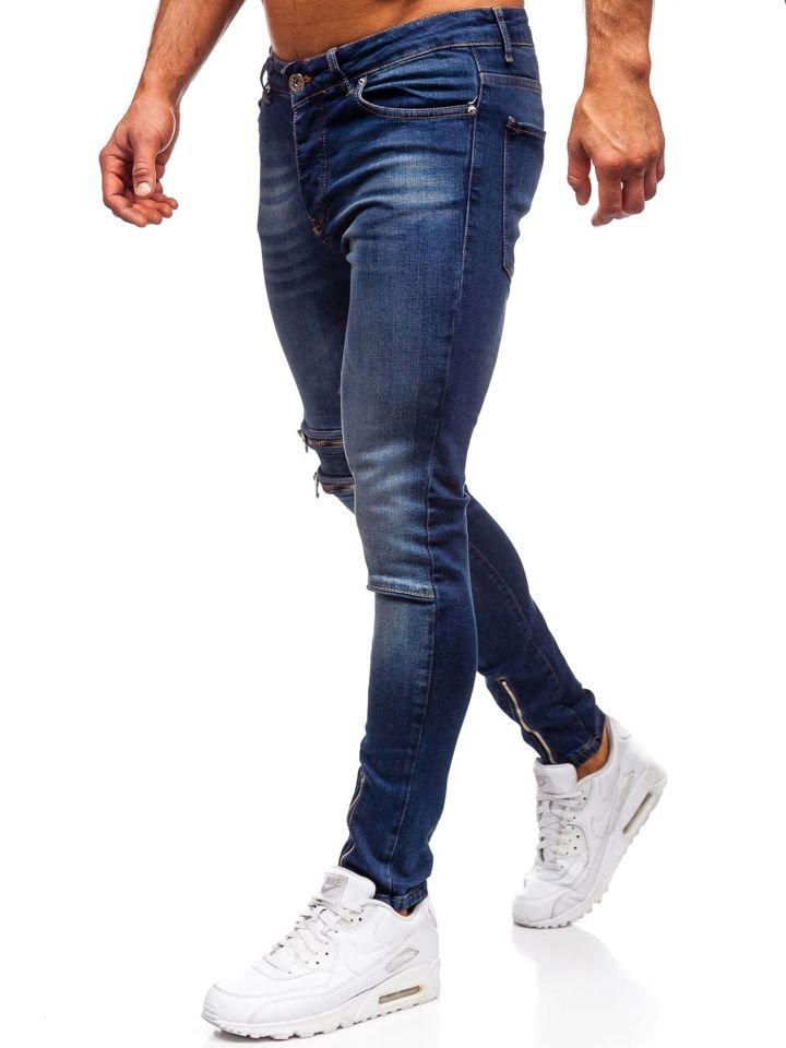 Blugi slim fit bărbați bleumarin Bolf 1063