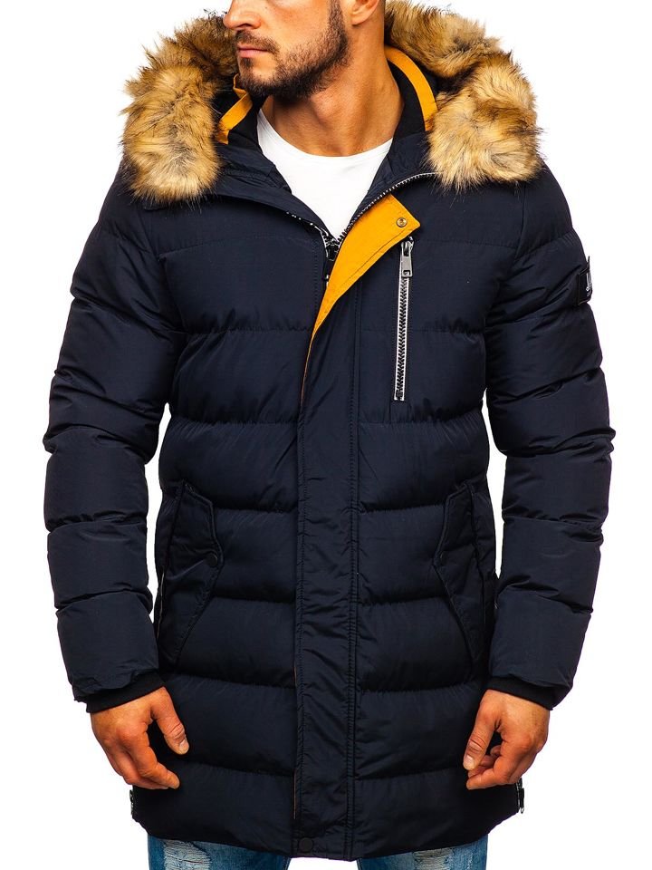 Geacă de iarnă parka bleumarin Bolf 5981