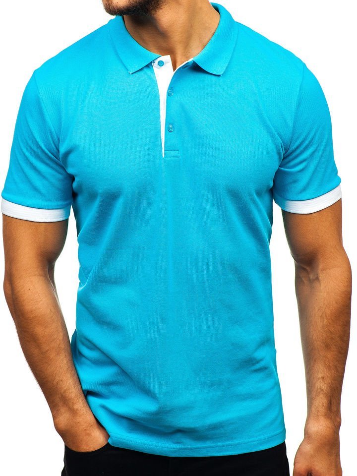 Tricou polo bărbat turcoaz Bolf 171222