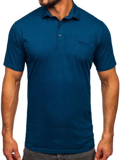 Tricou polo din bumbac albastru-inchis Bolf 143006