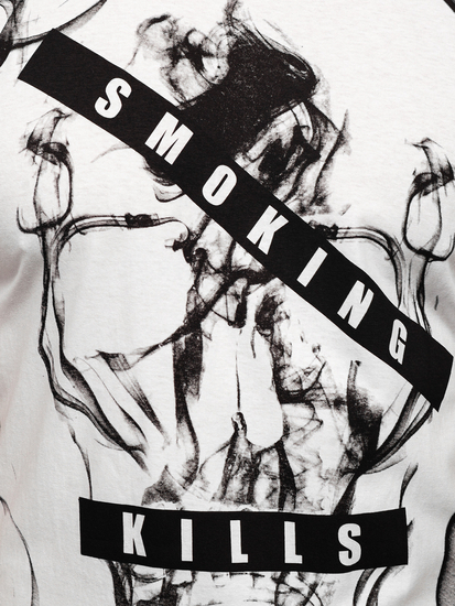 Tricou din bumbac cu imprimeu alb Bolf 14701