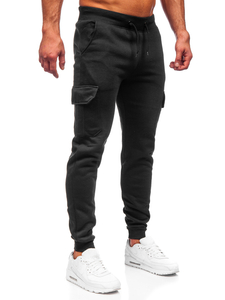 Pantaloni joggers cargo negri Bolf JX8709