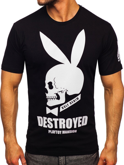 Tricou cu imprimeu negru Bolf 192368