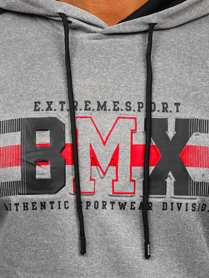 Hanorac gri cu imprimeu Bolf HY973