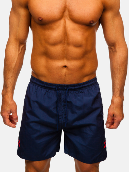 Pantaloni scurți de baie bărbătești bleumarin închis Bolf QD29