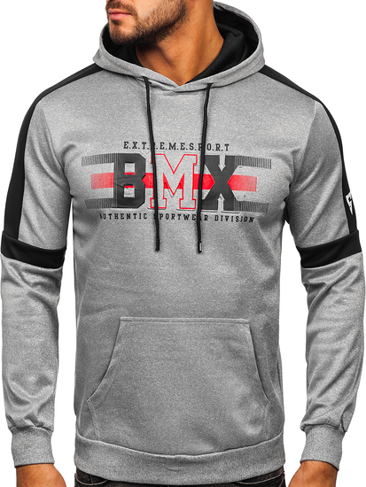 Hanorac gri cu imprimeu Bolf HY973