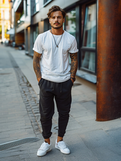 Pantaloni joggers negri Bolf XW01-A