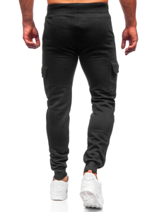 Pantaloni joggers cargo negri Bolf JX8709