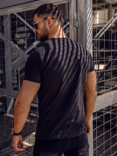 Tricou negru cu imprimeu Bolf SS10935A