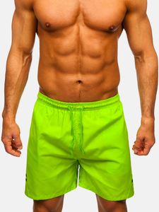 Pantaloni scurți de baie bărbătești verde neon Bolf QD29