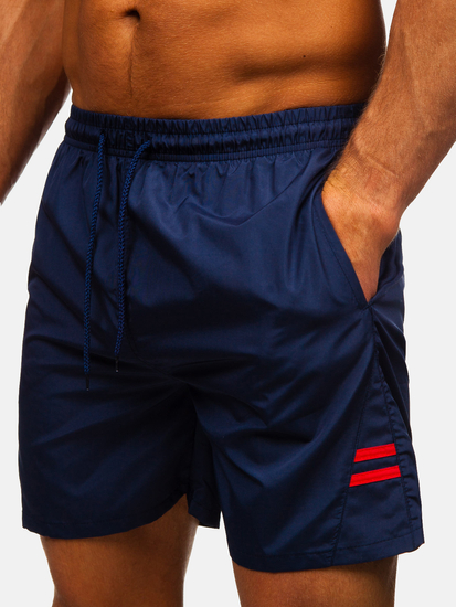 Pantaloni scurți de baie bărbătești bleumarin închis Bolf QD29