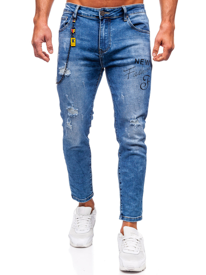 Blugi pentru bărbați, slim fit, bleumarin, Bolf TF251