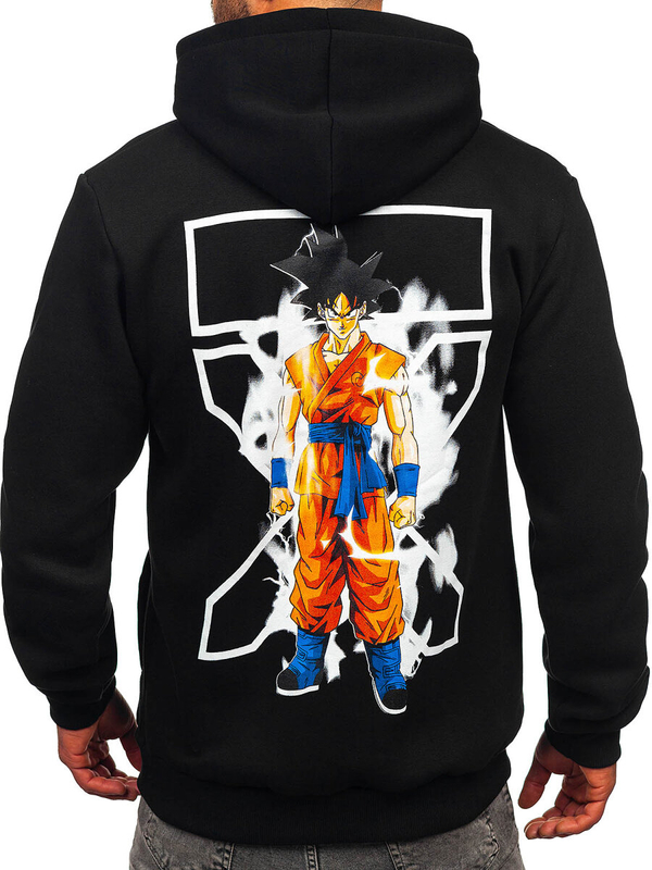 Hanorac negru cu imprimeu Bolf 147049