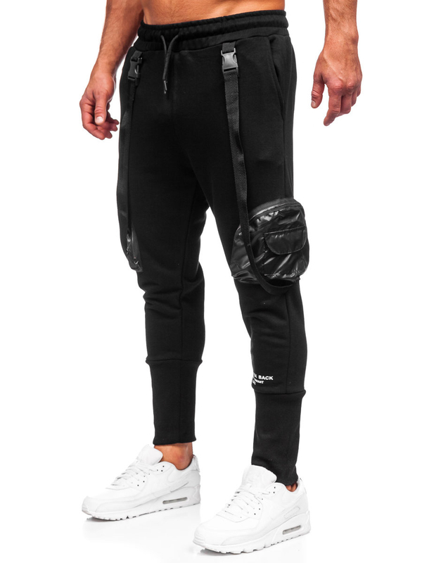 Pantaloni joggers cargo negri Bolf 6583