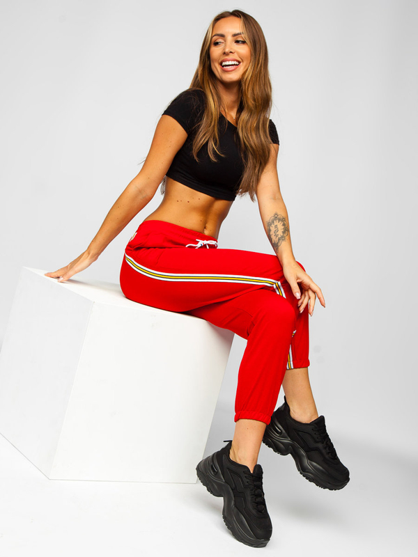 Pantaloni de trening dame roșii Bolf YW01020B
