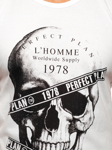 Maiou alb cu imprimeu Bolf 14807