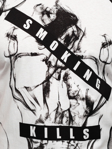 Tricou din bumbac cu imprimeu alb Bolf 14701