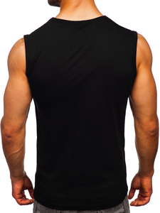 Maiou negru tank top cu imprimeu Bolf 14824