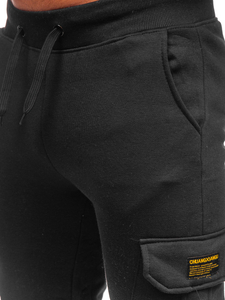 Pantaloni joggers cargo negri Bolf JX8709