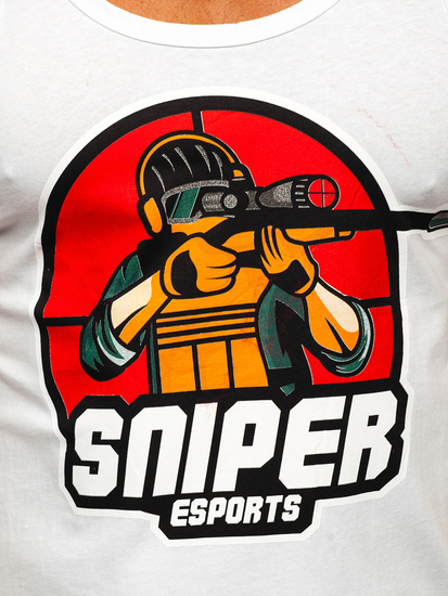 Maiou alb cu imprimeu Bolf 143030