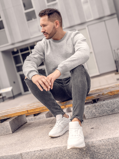 Bluză groasă gri-închis Bolf 2001A