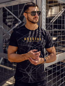 Tricou negru cu imprimeu Bolf SS10935A