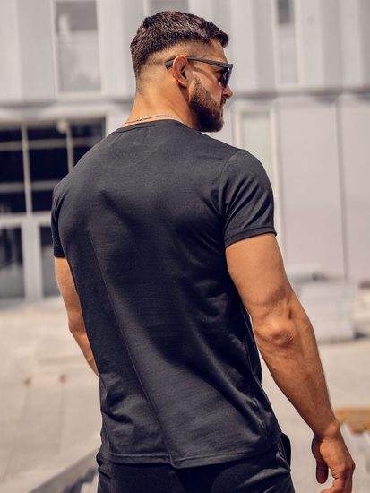 Tricou negru cu imprimeu Bolf Y70015A