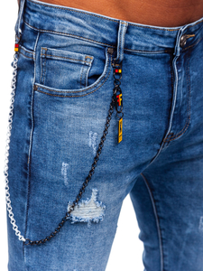 Blugi pentru bărbați, slim fit, bleumarin, Bolf TF251