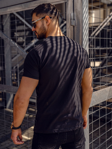 Tricou negru cu imprimeu Bolf SS10935A