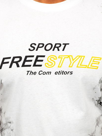 Tricou alb cu imprimeu Bolf 11003