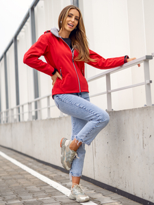 Jachetă softshell de tranziție pentru femei, roșie Bolf AB056