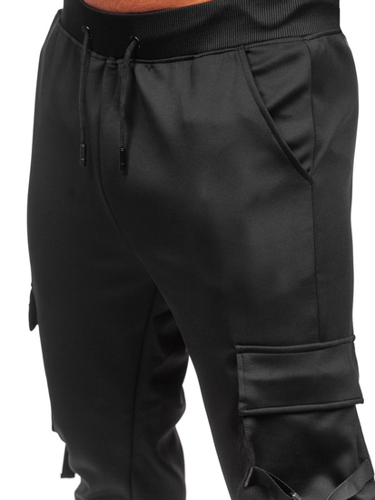 Pantaloni de trening negri cargo joggers Bolf 8K1118