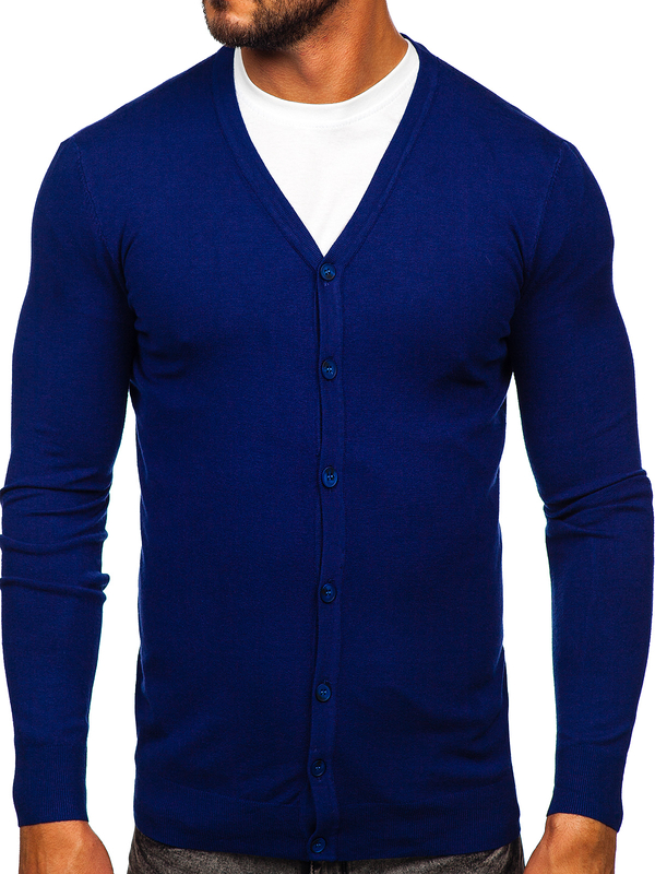 Cardigan cu fermoar indigo Bolf MM6006