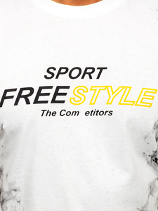 Tricou alb cu imprimeu Bolf 11003