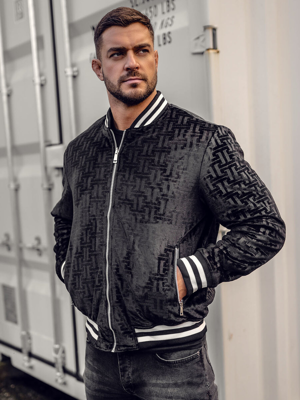 Geacă neagră pe două părți neagră Bolf 3B105