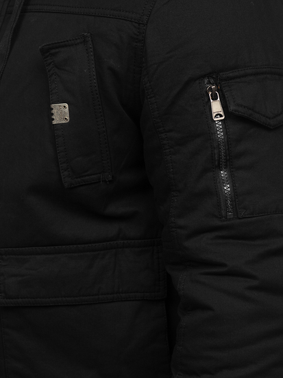 Geacă de iarnă groasă bumbac neagră Bolf 1890